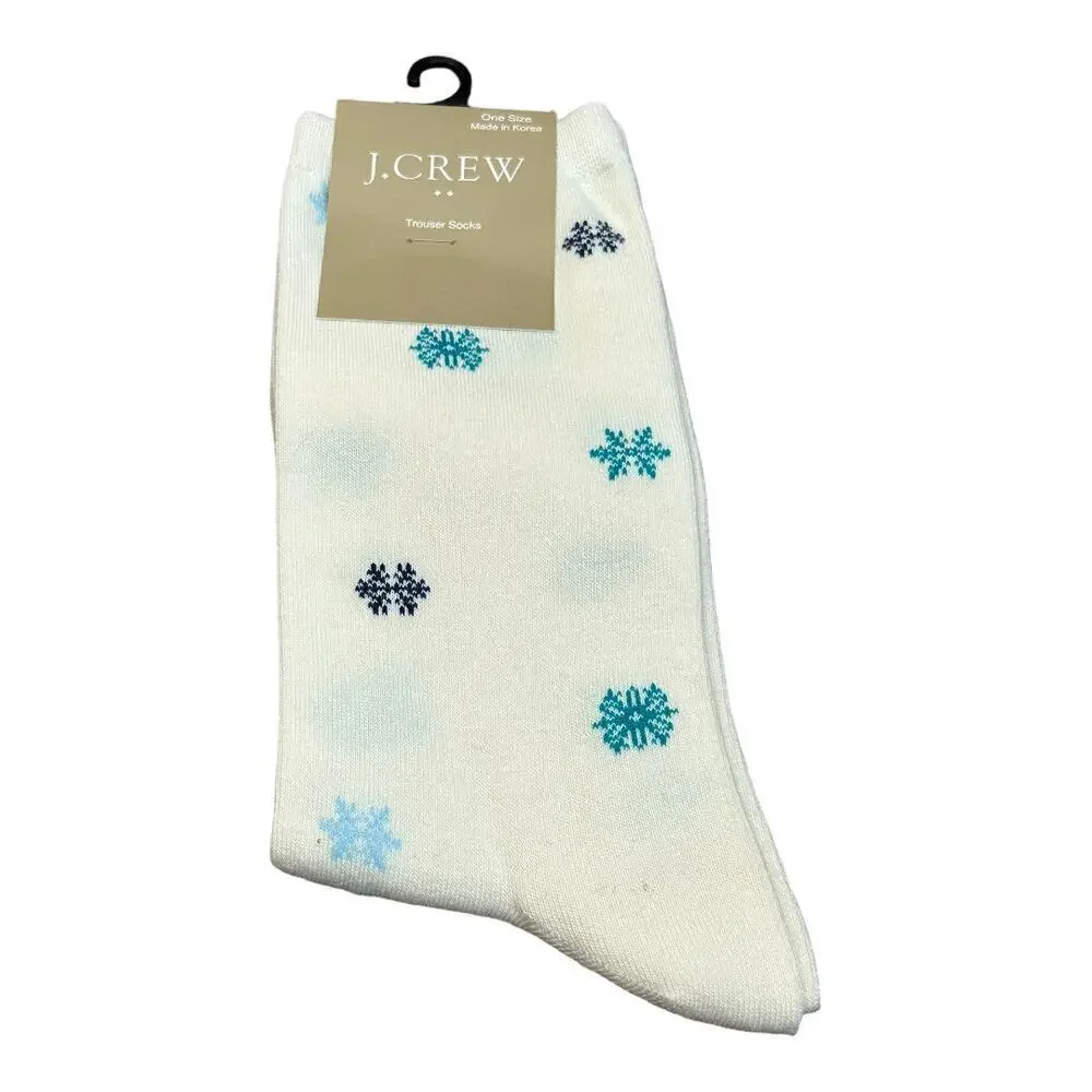 J. Crew Snowflakes Trouser Socks NWT